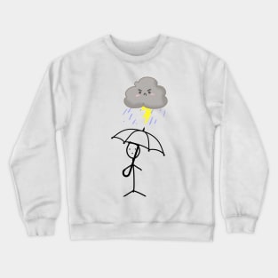 Stickman and angry cloud Crewneck Sweatshirt